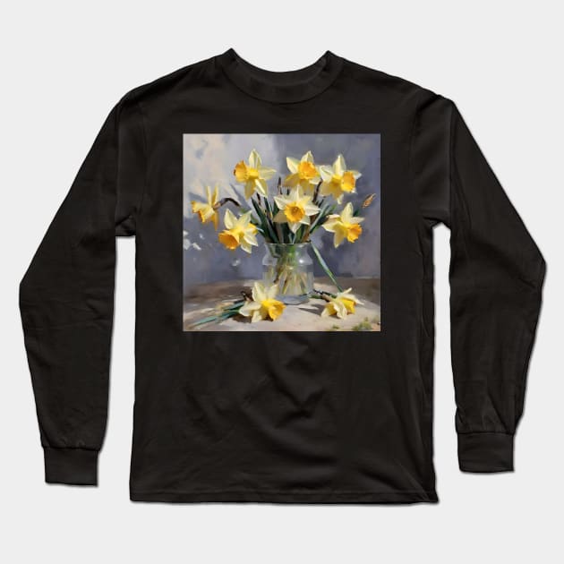 Easter Daffodils Study Long Sleeve T-Shirt by Oldetimemercan